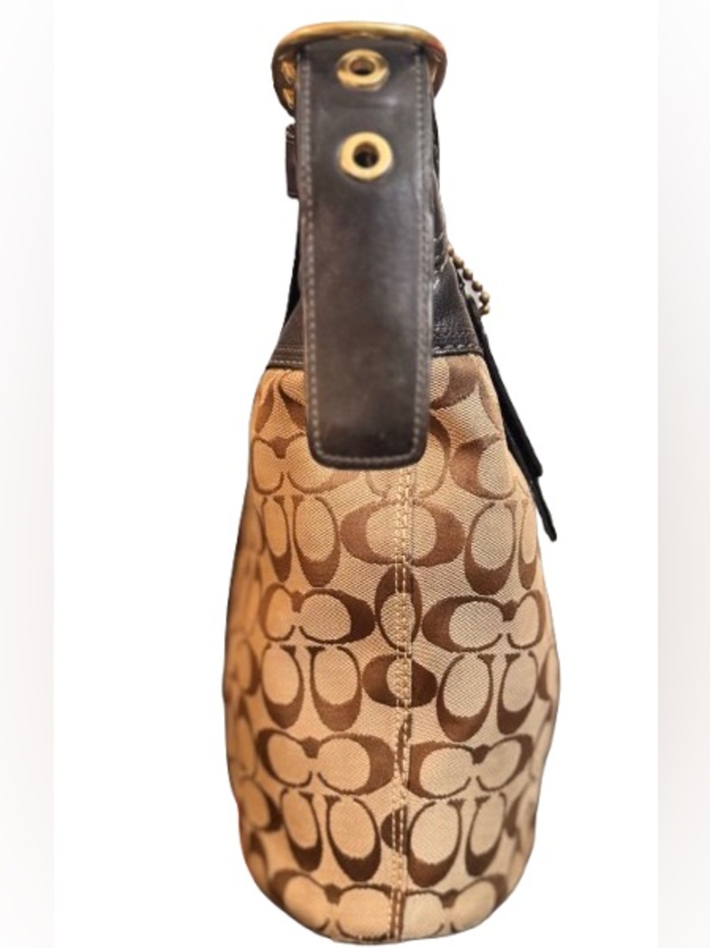 Coach 11437P Bleecker (Rare) Duffle Pilot Bag with Tattersall Lining (Tan/Black) - Picture 7 of 12